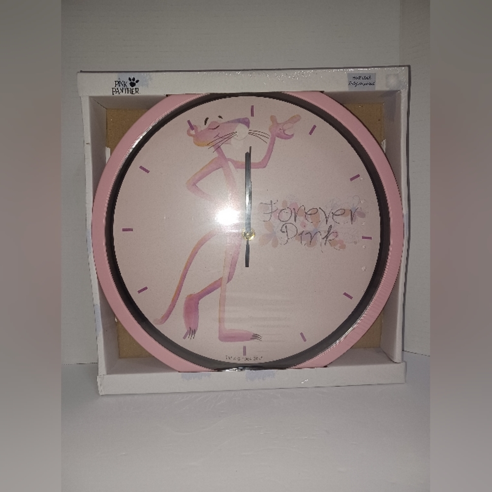 Pink Panther MGM Analog wall clock pink plastic new